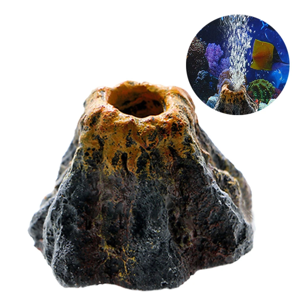 Volcano Shape Aquarium Decor | Air Bubble Stone Oxygen Pump Fish Tank Ornament