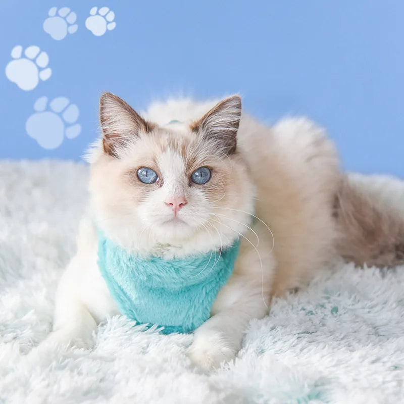 Luxury Cat and Puppy Harness & Leash Set | Winter Warm Reflective Vest for Small Dogs and Cats