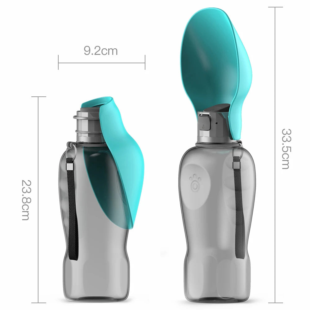 800ml Portable Dog Water Bottle | Travel Drinking Bowl for Small to Large Dogs
