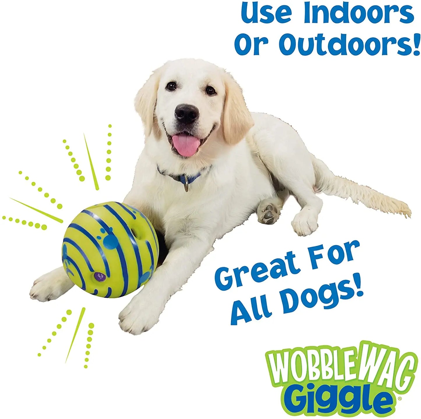 Wobble Wag Giggle Glow Ball | Interactive Dog Toy with Fun Giggle Sounds for Rolling & Shaking