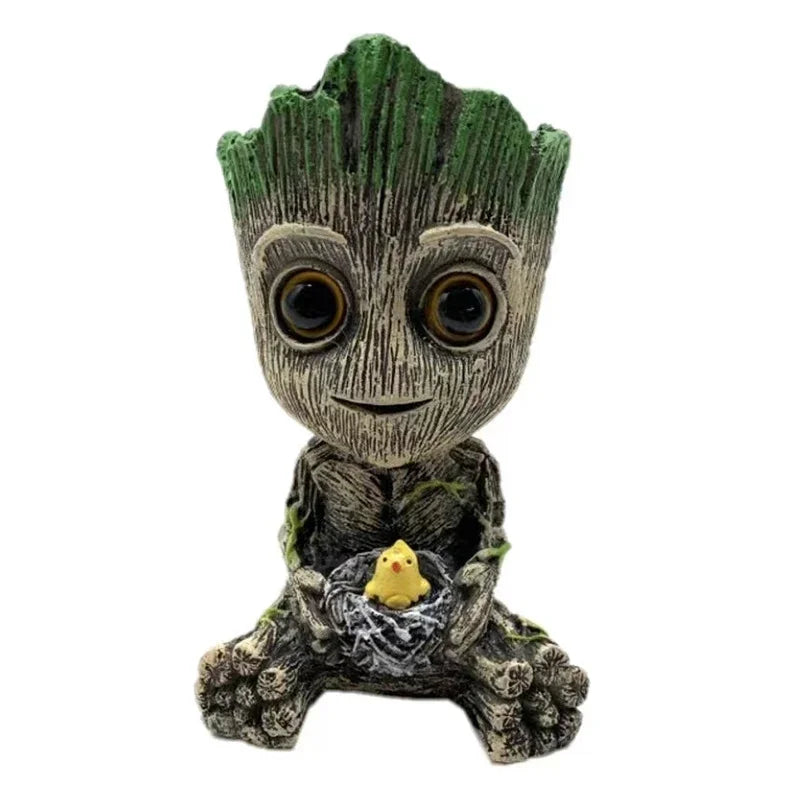 Cute Tree Man Figurine | Aquarium Decoration with Air Bubble Driftwood Statue & Fish Tank Shelter