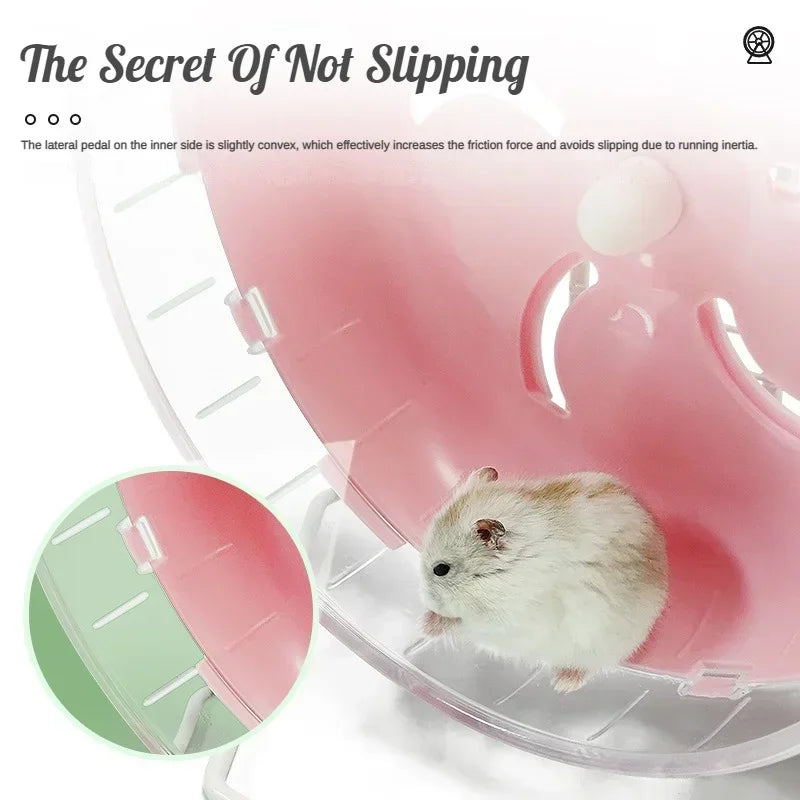 Silent Hamster Sport Running Wheel | Exercise Toy for Small Rodents, Mice & Gerbils with Brackets Accessories