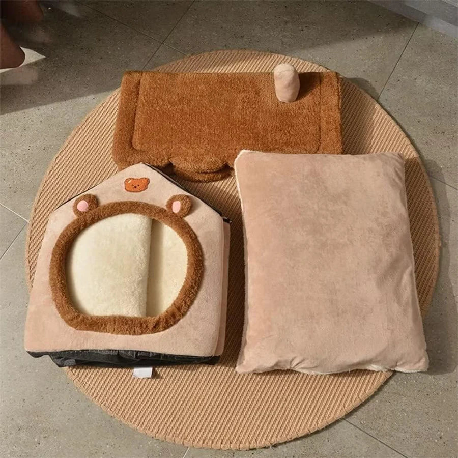 Foldable Pet House Removable Washable Cat House Puppy Cave