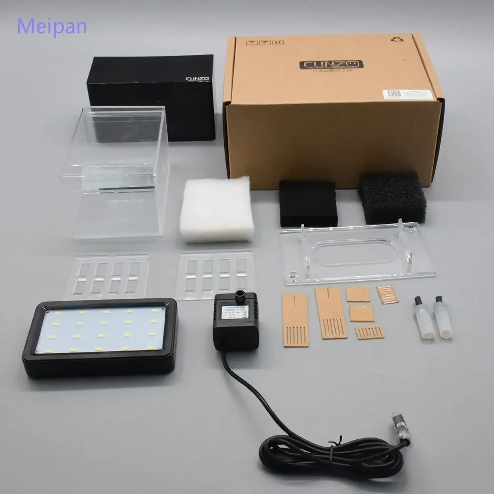 Portable Mini Betta Fish Tank | Desktop Aquarium with Water Filter, USB Air Pump & LED Light