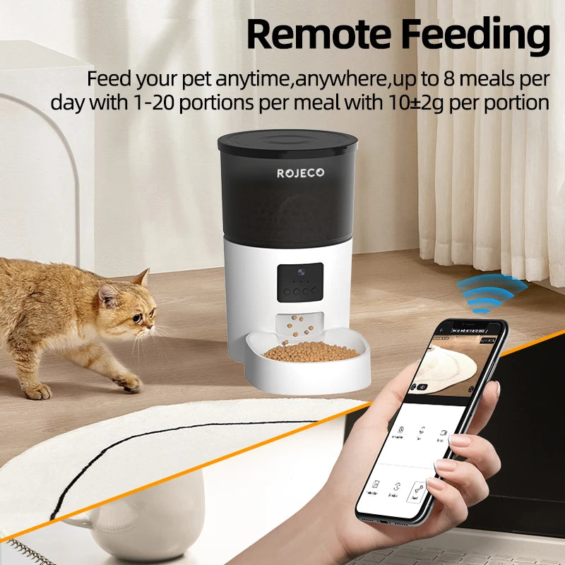 Automatic Cat Feeder with Camera | Video Dispenser & Smart Voice Recorder for Cats & Dogs