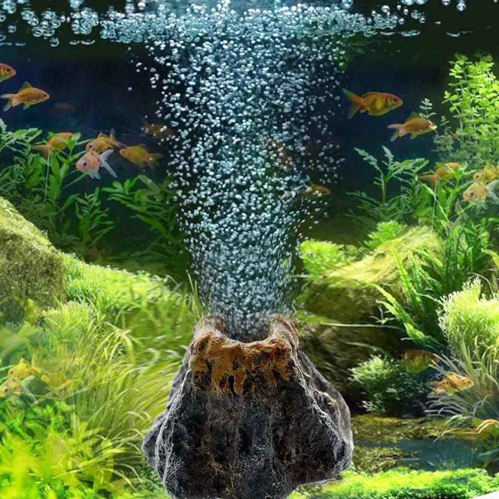 Volcano Shape Aquarium Decor | Air Bubble Stone Oxygen Pump Fish Tank Ornament