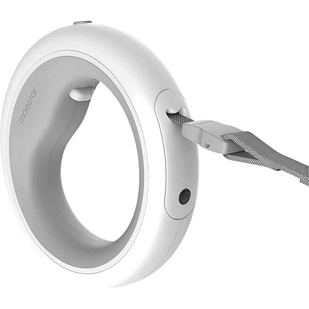 Moestar Retractable UFO Pet Leash | LED Light for Night Walks | Hands-Free Anti-Shock Design in Gray