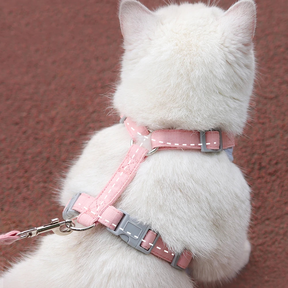 Escape Proof Adjustable Cat Dog Harness with Leash | Ideal for Small Pets
