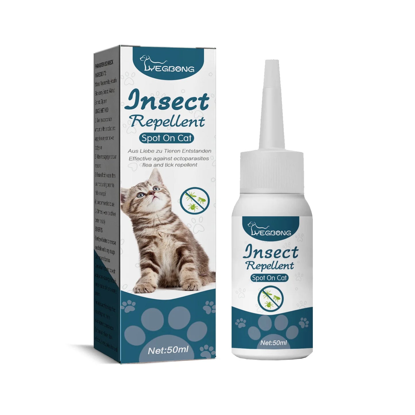 All-in-One Pet Flea and Tick Treatment Drops | Lice, Mite, and Ringworm Remover for Cats and Dogs