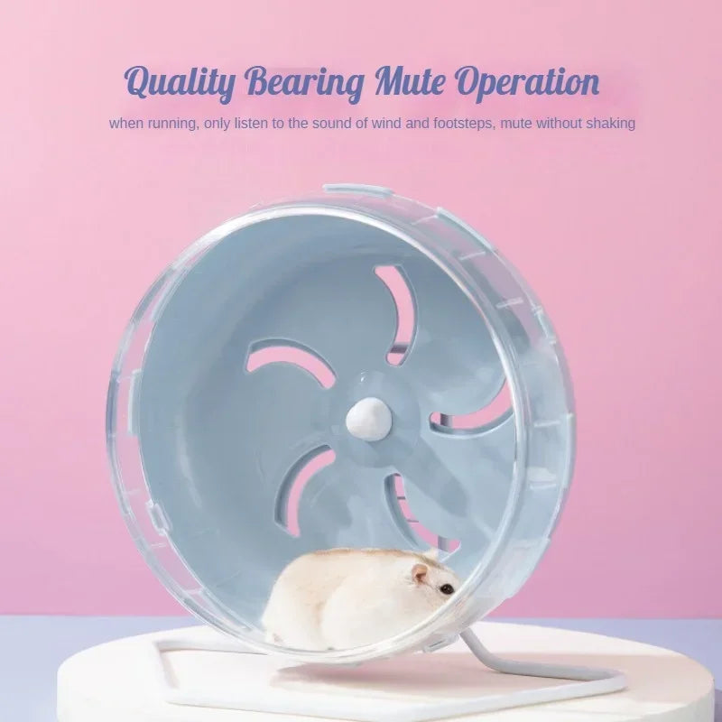 Silent Jogging Hamster Wheel | Exercise Play Toy for Small Rodents, Mice, and Gerbils with Brackets Accessories