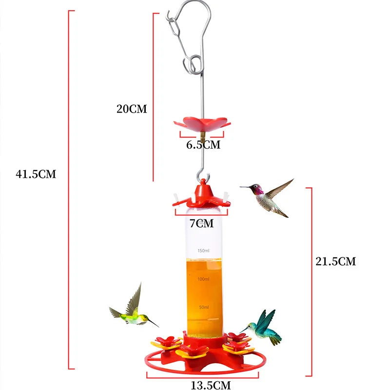 Hummingbird Drinker Feeder | Outdoor Hanging Bird Feeder, Easy to Clean & Ant Proof for Yard Garden Decoration
