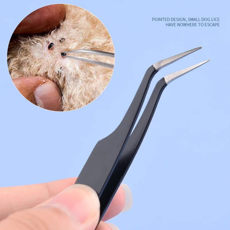 2 In 1 Tick Remover Tool | Professional Tweezers for Flea and Tick Removal for Humans & Pets