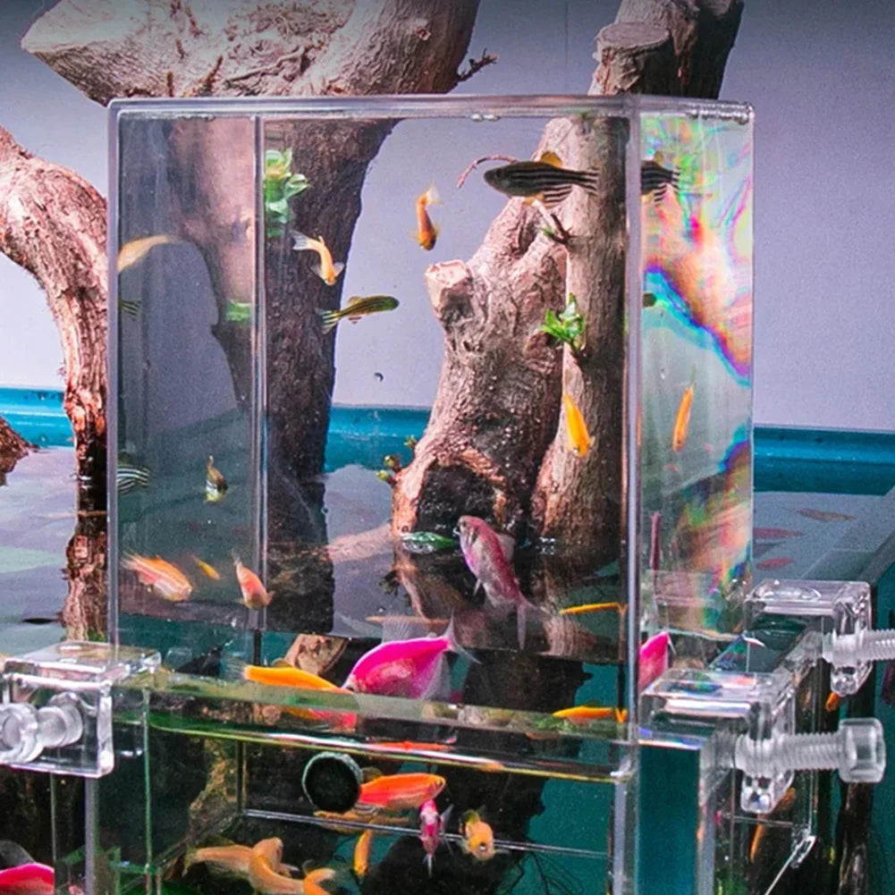 Clear Aerial Aquarium Extender | Negative Pressure Fish Tank with Ecological Landscaping Decoration