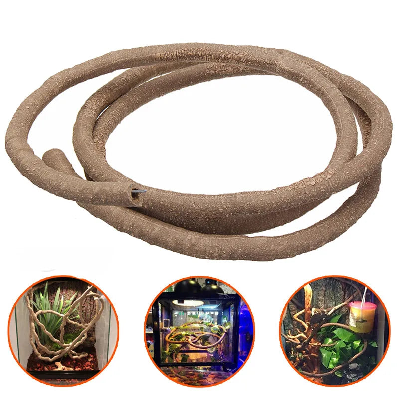 Large Flexible Rattan Vines for Reptile Habitat | Bendable Jungle Branches for Climbing Decor (1.5m, 2.5m, 3m)