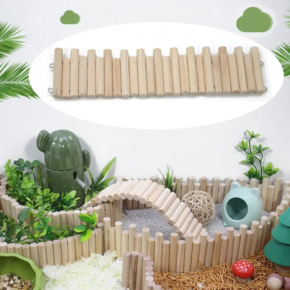 Bendable Hamster Climbing Ladder | Multifunctional Wooden Habitat Toy for Easy Installation & Cage Decoration
