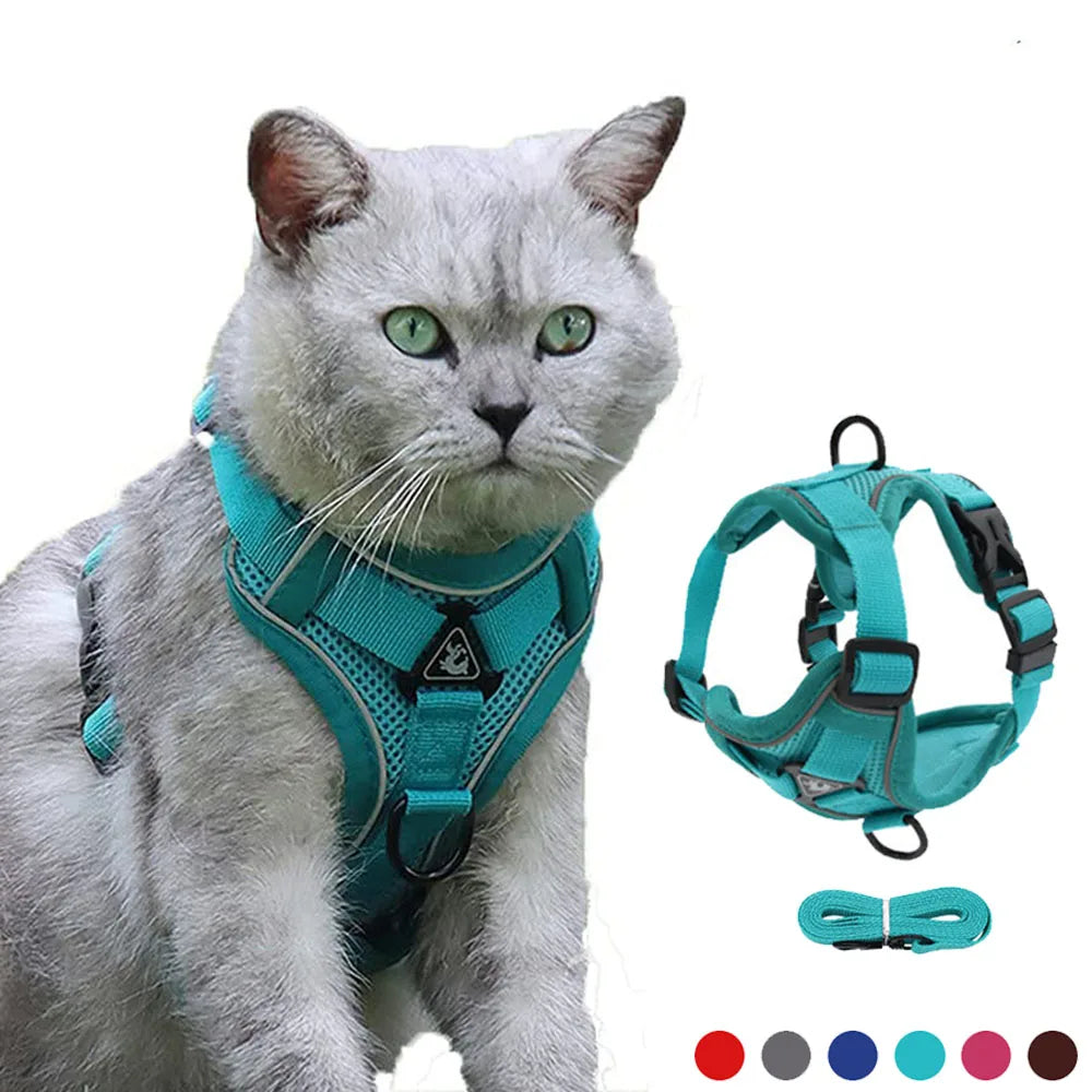 Escape Proof Breathable Dog Cat Harness with Leash | Reflective Design for Easy Control
