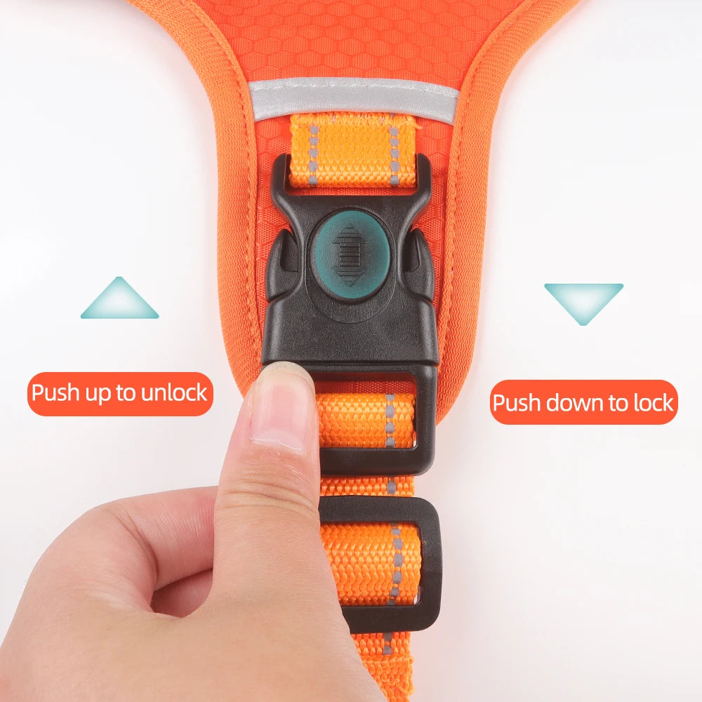 No Pull Large Dog Harness | Adjustable Reflective Vest for Small, Medium & Large Dogs | Outdoor Travel French Bulldog Accessories