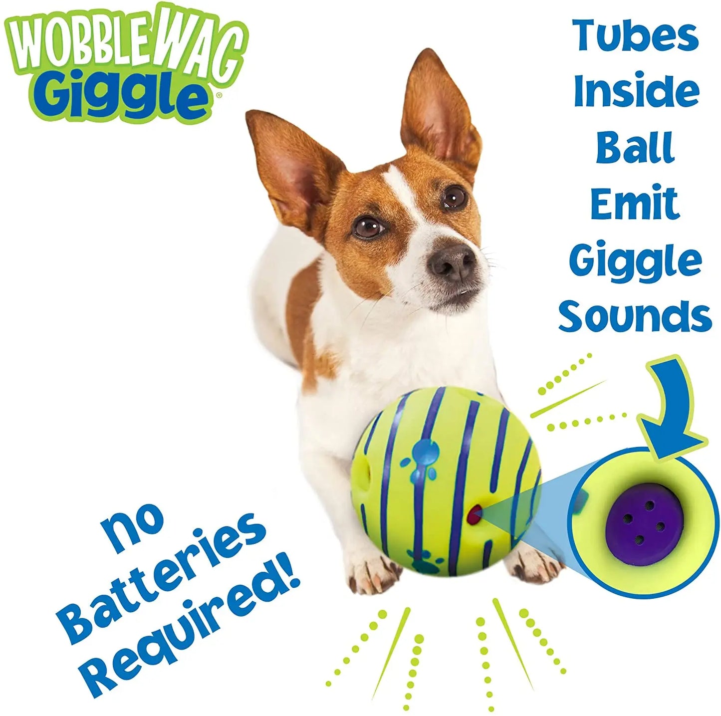 Wobble Wag Giggle Glow Ball | Interactive Dog Toy with Fun Giggle Sounds for Rolling & Shaking