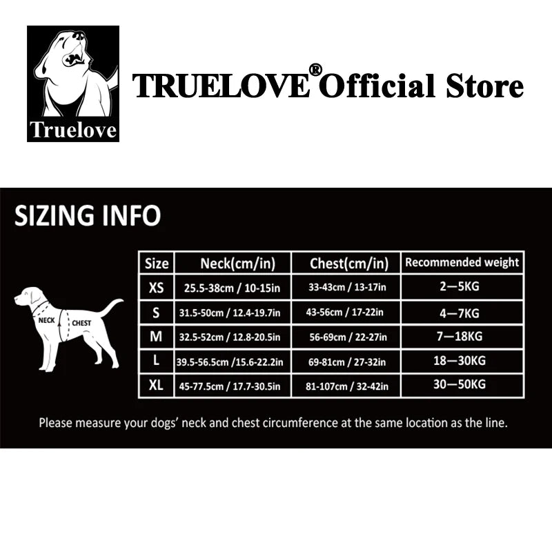 TrueLove Pet Harness: No Pull, Split Design for Small, Medium & Large Dogs | Fashionable Outdoor Harness