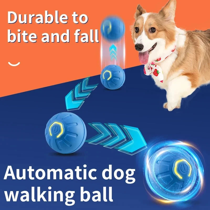 Intelligent Automatic Bouncing Rolling Ball | USB Rechargeable Rubber Toy for Small and Medium Dogs and Cats