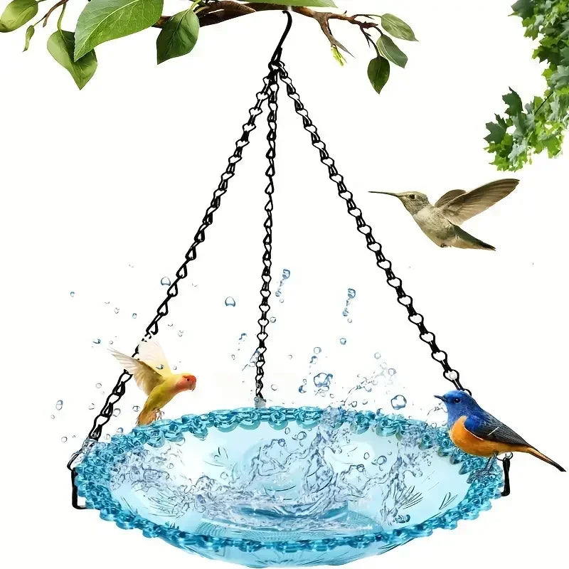 Flower Shaped Hanging Bird Feeder | Birdbath for Outdoor Garden Decor & Hummingbird Feeding Tool