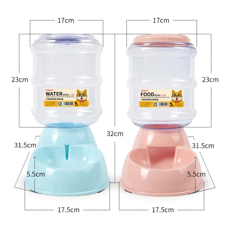 Automatic Pet Feeders & Water Dispensers | Dog & Cat Food and Water Bowl Set for Convenient Feeding
