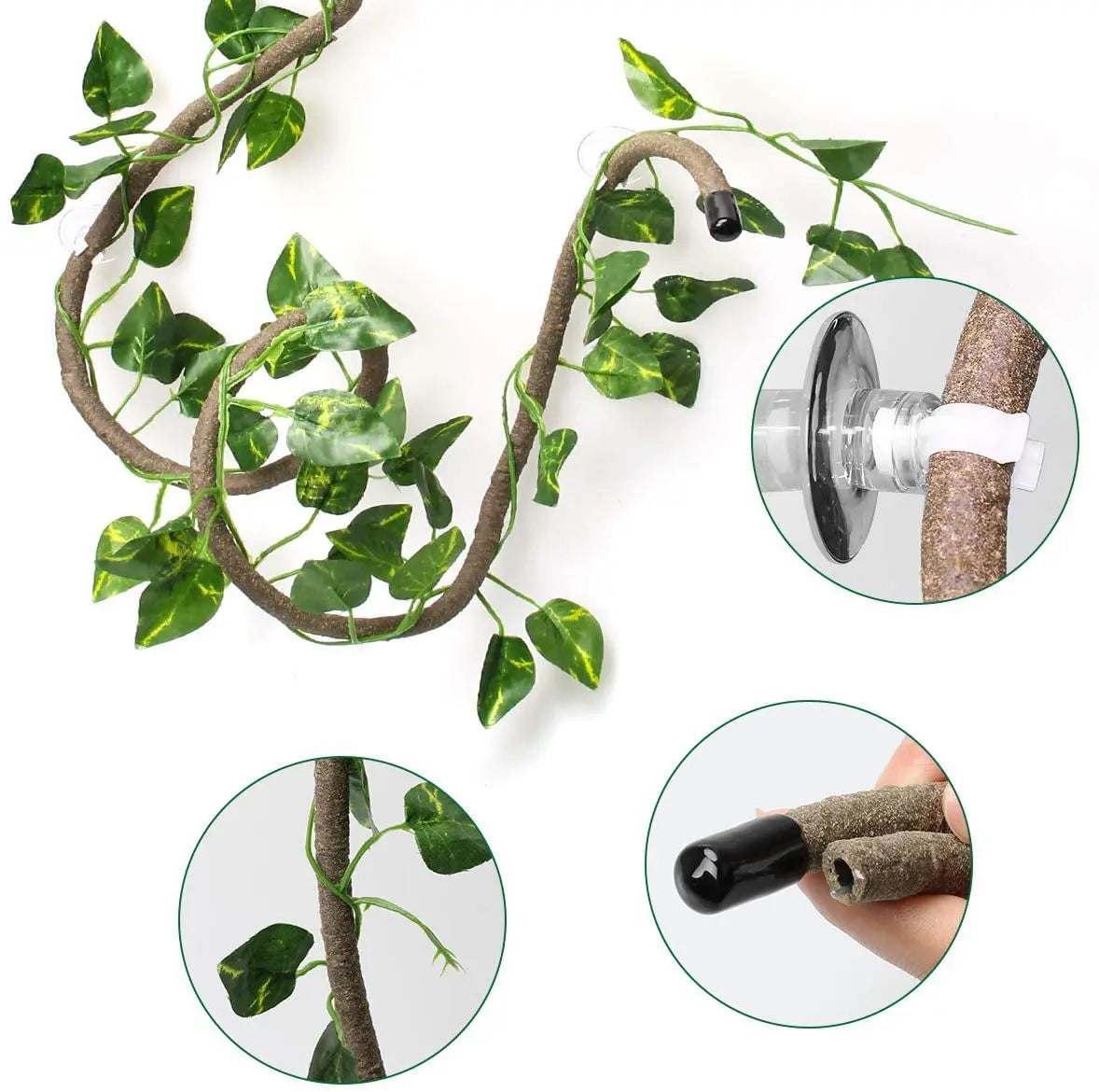 Artificial Flexible Reptile Vines | Bendable Rattan Branches for Chameleons & Lizards Habitat Decoration