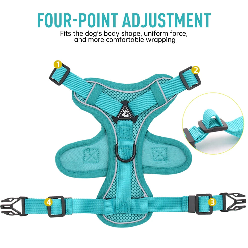 Escape Proof Breathable Dog Cat Harness with Leash | Reflective Design for Easy Control