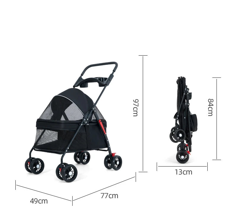Universal Dog Carrier Bag | Large Vision Folding Pet Stroller for Cats & Dogs