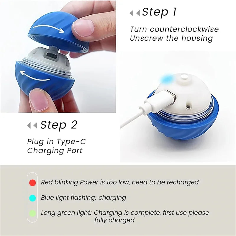 Smart Dog Toy Ball | Electronic Interactive Moving Ball - USB Rechargeable Bouncing Toy for Puppies and Cats - Perfect Birthday Gift