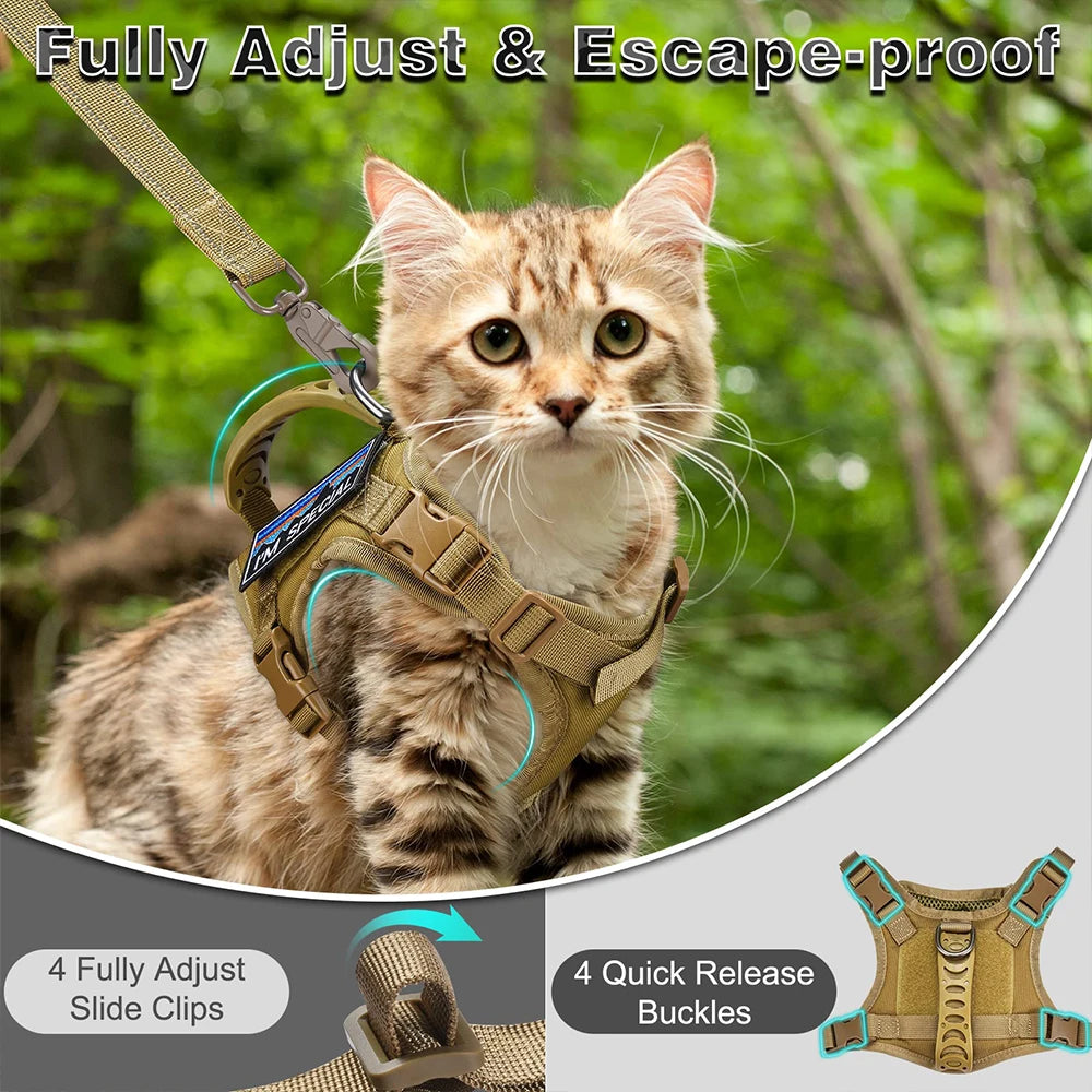 Escape Proof Tactical Cat Harness | Adjustable Vest with Control Handle
