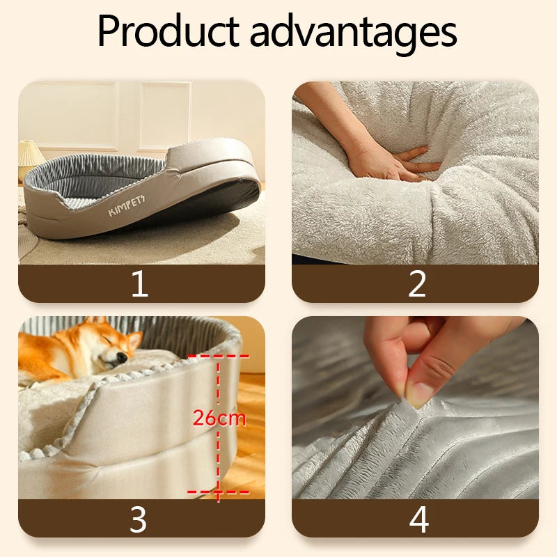 Kimpets Pet Dog Bed Removable Cat Mat Square Plush Kennel