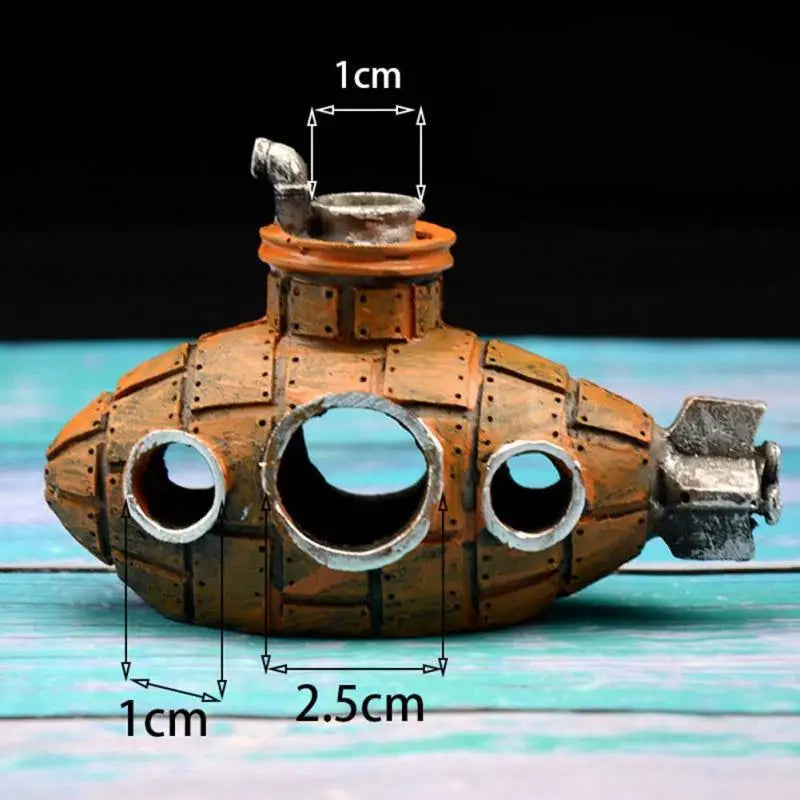 Resin Submarine Ornaments | Fish & Shrimp Shelter Cave for Aquarium Landscaping Accessories