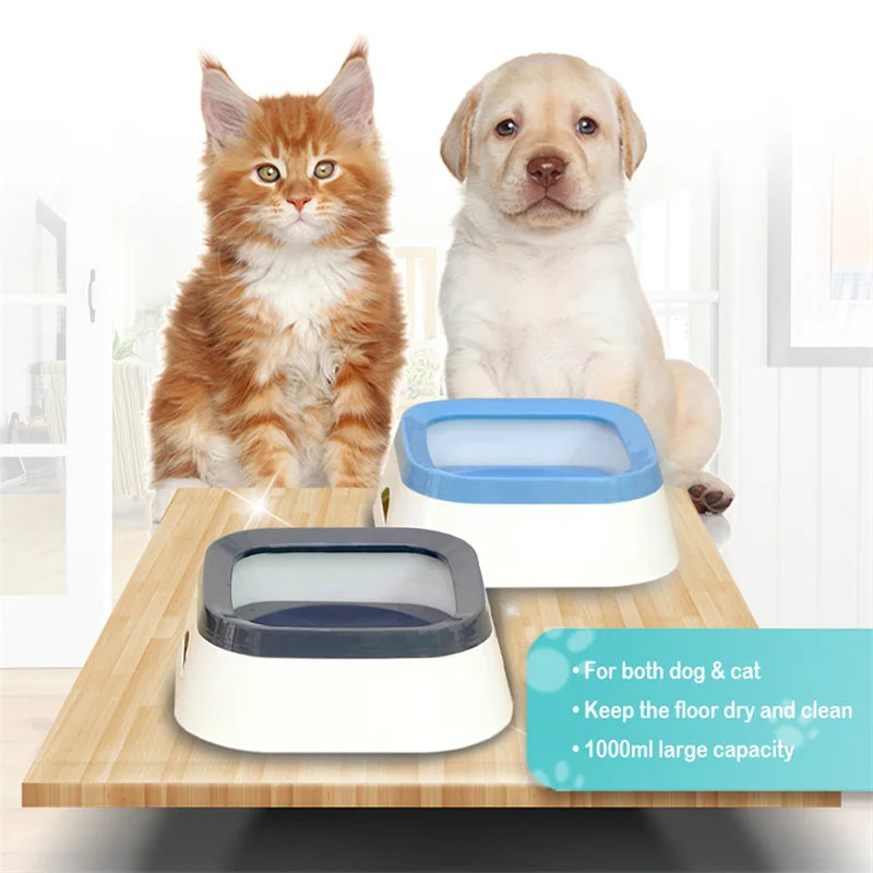 Anti-Splash Water Bowl for Dogs | 1L Large Capacity Drinker & No Spill Pet Waterer for Puppies and Cats