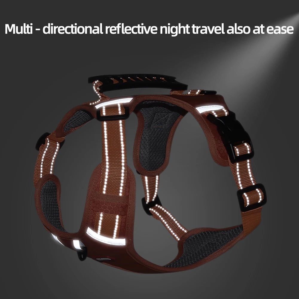 No Pull Large Dog Harness | Adjustable Reflective Vest for Small, Medium & Large Dogs | Outdoor Travel French Bulldog Accessories