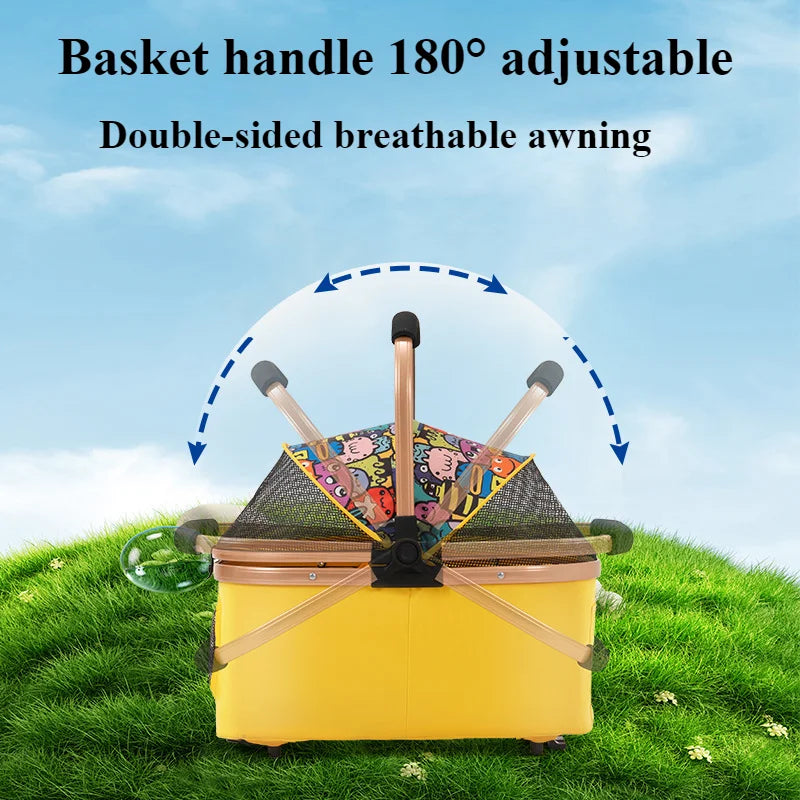 2-in-1 Pet Stroller for Medium/Large Dogs & Cats | Portable Folding Cart with Canopy