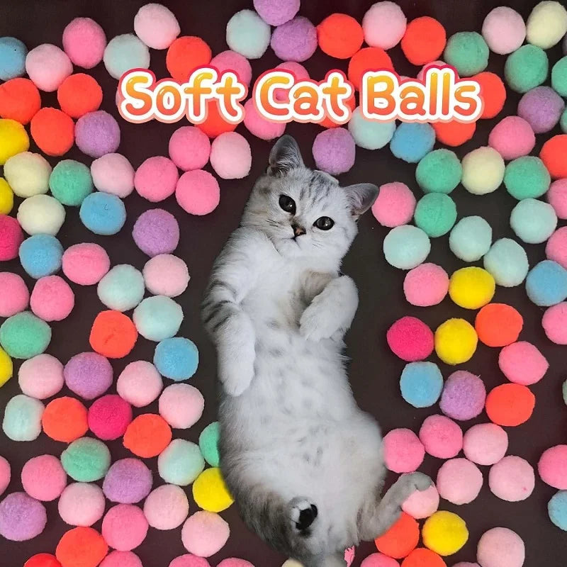 Interactive Cat Toy Ball | Launch Training Toy for Puppies and Kittens - Creative Mini Shooting Gun Games with Plush Balls