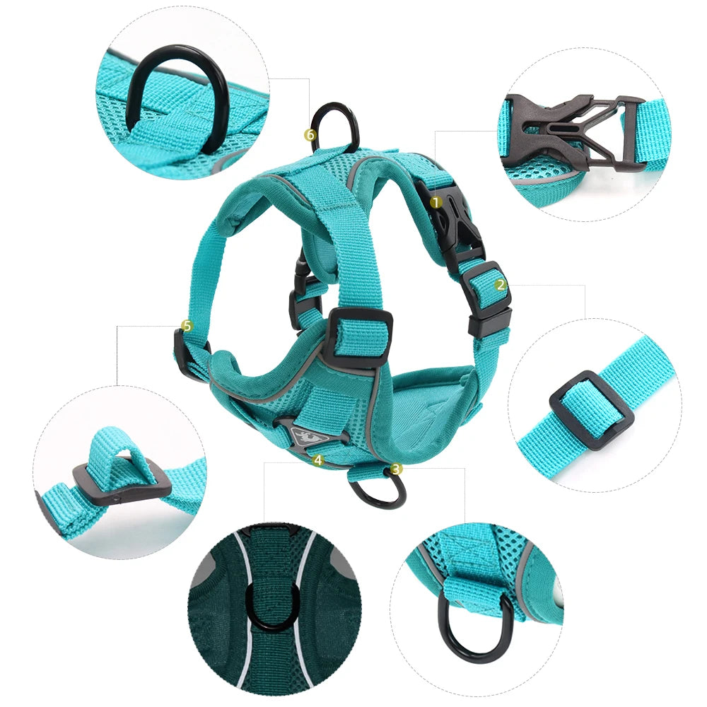 Escape Proof Breathable Dog Cat Harness with Leash | Reflective Design for Easy Control