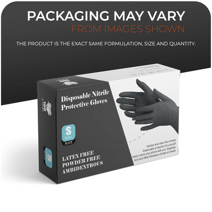 Black Nitrile Gloves Pack of 100 – Latex-Free, Powder Free, Puncture-Resistant