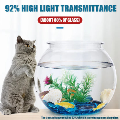 Plastic Fish Bowl in S/M/L Sizes | Durable Desktop Aquarium Tanks for Betta & Mini Fish