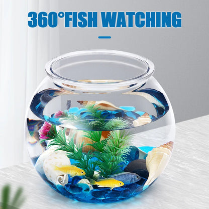 Plastic Fish Bowl in S/M/L Sizes | Durable Desktop Aquarium Tanks for Betta & Mini Fish