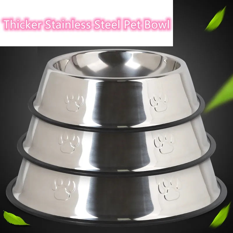 Quality Paw Stainless Steel Pet Bowl | Skidproof Anti-Ant Shape Dog & Cat Feeder | 6 Sizes Available