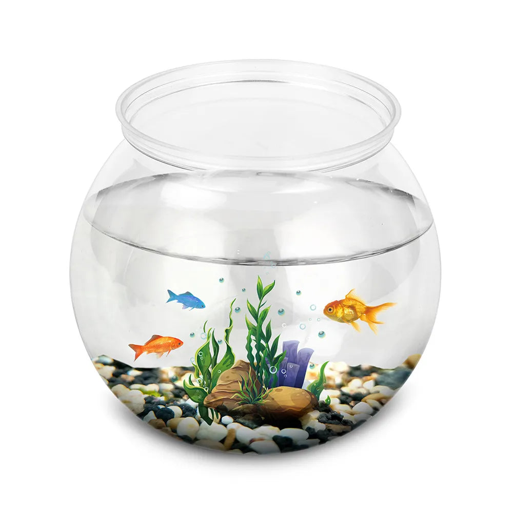 Plastic Fish Bowl in S/M/L Sizes | Durable Desktop Aquarium Tanks for Betta & Mini Fish