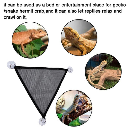 Bearded Dragon Hammock | Reptile Lounger Ladder Hanging Bed Accessories for Terrarium Habitat Decor