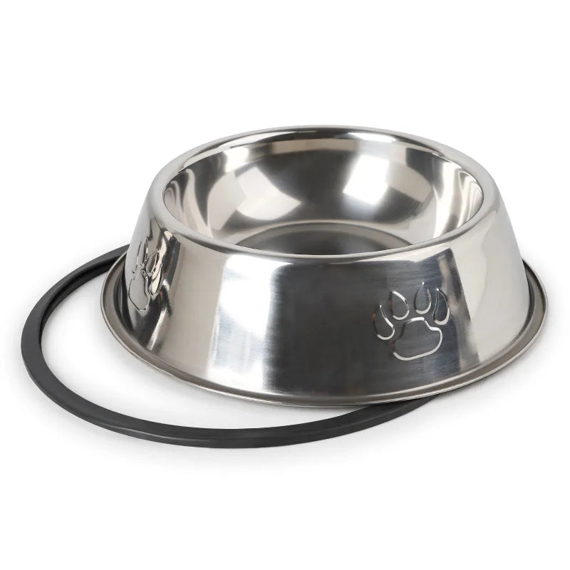 Quality Paw Stainless Steel Pet Bowl | Skidproof Anti-Ant Shape Dog & Cat Feeder | 6 Sizes Available