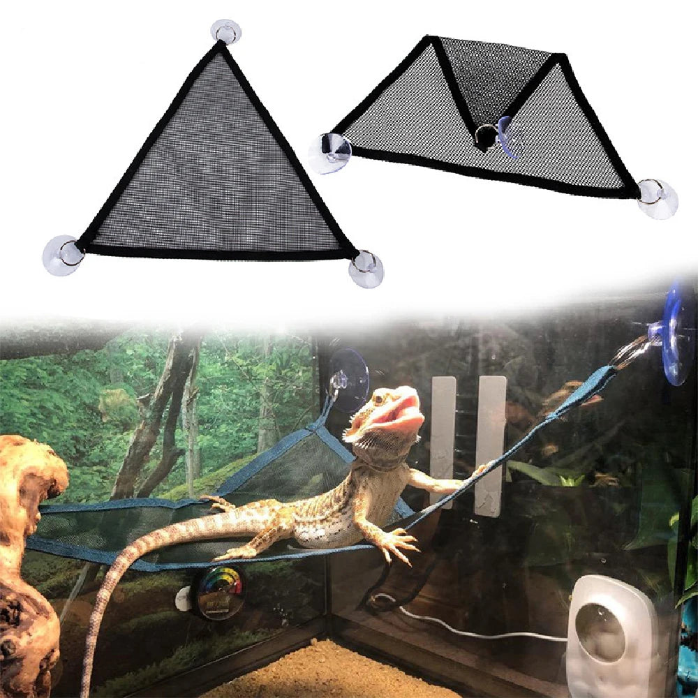 Bearded Dragon Hammock | Reptile Lounger Ladder Hanging Bed Accessories for Terrarium Habitat Decor