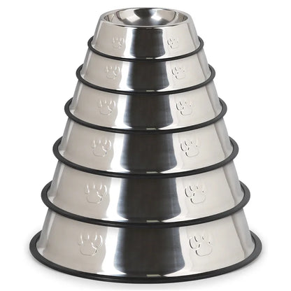 Quality Paw Stainless Steel Pet Bowl | Skidproof Anti-Ant Shape Dog & Cat Feeder | 6 Sizes Available