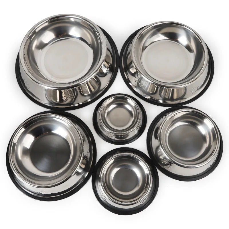 Quality Paw Stainless Steel Pet Bowl | Skidproof Anti-Ant Shape Dog & Cat Feeder | 6 Sizes Available
