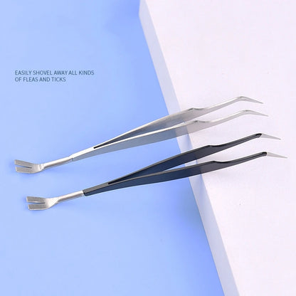 2 In 1 Tick Remover Tool | Professional Tweezers for Flea and Tick Removal for Humans & Pets