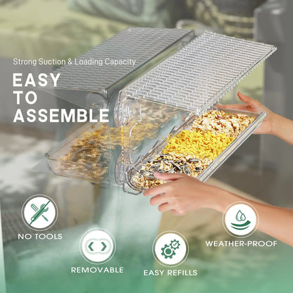 Clear Window Viewing Bird Feeder | Outdoor Transparent Bird House for Wild Bird Watching & Garden Decor